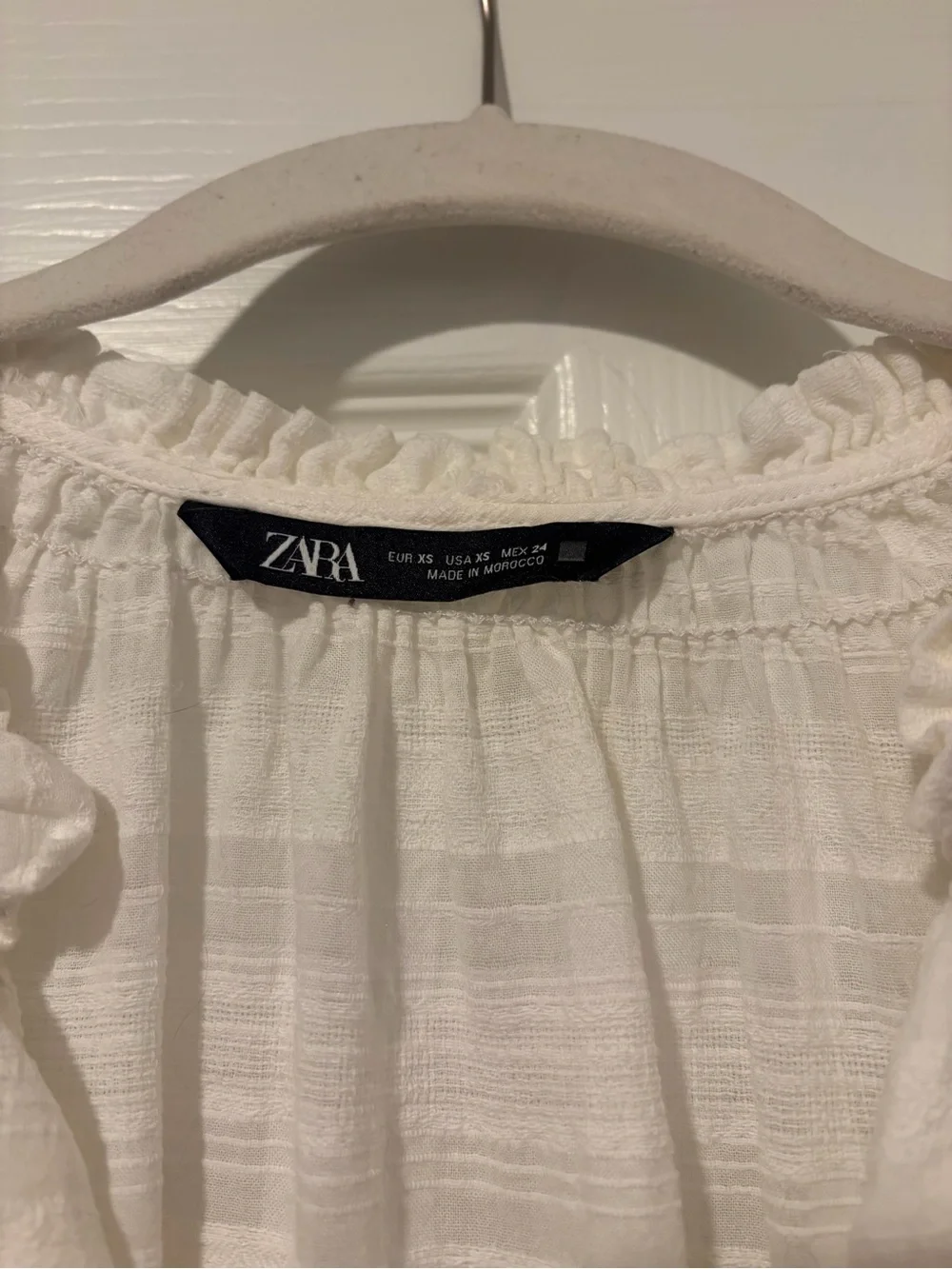 Zara Lightweight White Gauze Tunic Dress, Swim Coverup, Size XS - Picture 3 of 3